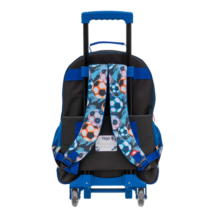 Mochila Escolar Filgo 2026 3D 18" Futbol Azul Con Carro Art.MO26-T3D-003